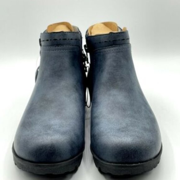 Jambu JSport Women's Size 7 Jenna Navy Zip Up Short Ankle Boot - Picture 2 of 9